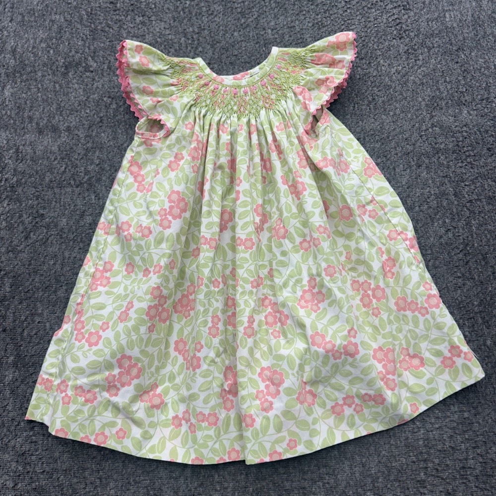 Shrimp & Grits Smocked Dress 18M Floral Cottage Girly Prairie